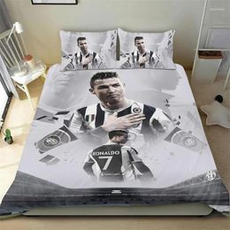 Bedding Sets Football Star Ronaldo Set Duvet Cover 2/3 Piece Single Double Bedroom Decoration Lightweight Comfortable Soft 3d