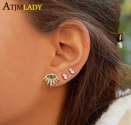 Stud 2022 High Quality Whole Bling 5a Cz Paved Eyelash Mini Small Earring Lucky Turkish Jewelry For Girl Women1752421