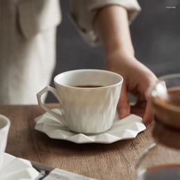 Mugs Diamond Shaped Ceramic Coffee Cup Saucer With Tray Set Afternoon Tea Office Mug Tableware Cups