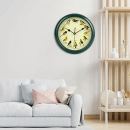 Wall Clocks Singing Bird Clock Hanging Creative Art Round Melody For Bar Cafe Kitchen Home