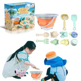 11 Bucket Beach Toy Set Summer Party Discount Play Beach Toy Set Shovel Rake Sprint Childrens Beach Toy Set for Children Over 3 Years Old 240429