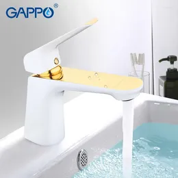 Bathroom Sink Faucets GAPPO Faucet Basin Mixer Single Handle Kitchen Cold And Water Tap Chrome White