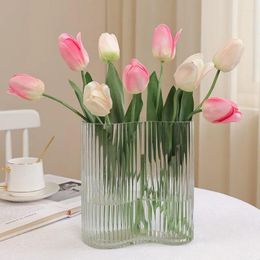 Decorative Flowers 10Pc Big Austin Tulip Latex Artificial Tulips Real Touch Fake For Wedding Decor Bouquet Party Home Garden Layout