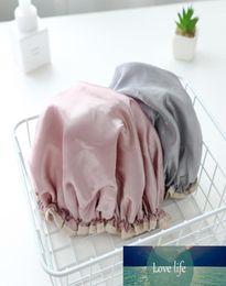Solid Colour Shower Cap for Long Hair Waterproof Mould Washable Hair Cover Women and Girls3202047