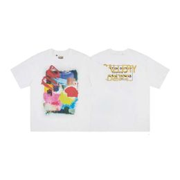 T-shirt Trendy short brand colorful sleeved graffiti printed for men and women American high street half sleeved