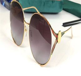 New fashion design sunglasses 0225 round frame crystal cutting lens gold Colour legs popular style uv400 protection whole eyewe6632536