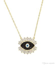 Gold black stone 2019 Turkish evil eye necklace for women and ladies lucky fashion jewelry Gold color cubic zirconia jewelry party6301444