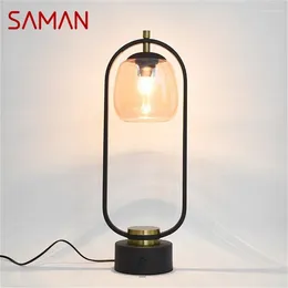 Table Lamps SAMAN Postmodern Classical Lamp Retro Design Desk Light Decorative For Home Living Bedroom