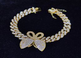 11mm Tennis Bracelet Square CZ Stone Women Hip Hop Jewelry Copper Material Blue Pink Cuban Link Butterfly31502556981453
