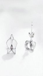 Hot Sale White Magnolia Stud Earring Women Summer Jewellery for 925 Sterling Silver flower Earrings set with Original box set9335263