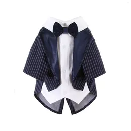 Dog Apparel Tuxedo Costume With Bow Tie For Wedding Pet Suit Small Medium Dogs Formal Party Shirt Halloween Cosplay