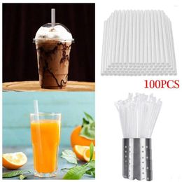 Disposable Cups Straws 100Pcs 23cm Milk Tea Drink Creative Plastic Drinking Straw Wedding Birthday Party Bar Accessories