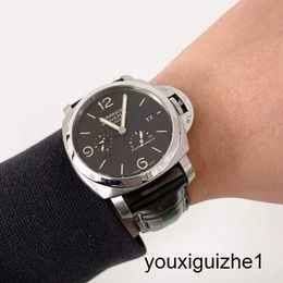 Exclusive Wristwatch Panerai LUMINOR 1950 Series 44mm Diameter Date Display Automatic Mechanical Men's Watch PAM00321 Steel Dual Time Zone Power Reserve Display