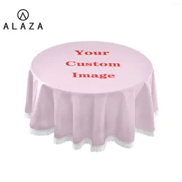 Table Cloth 2024 Round Lace Tablecloth Polyester El Decorative Custom LOGO Pattern Home Decor Covers