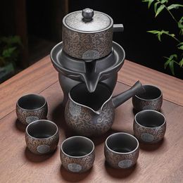 Teaware Sets Semi Automatic Tea Set Luxury With Pot And Tray Chinese Travel Ceremony Juego De Te Ceramic Pottery AB50TS