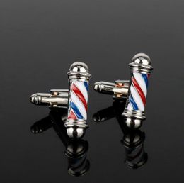 Dongsheng Tie Clips Cufflink Series Barber Shop Barber Pole Cufflinks Men Shirt Cuff Buttons Jewellery Cufflinks New Accessories5866435