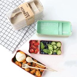 Kids Bento Box Leakproof Lunch Containers Cute Boxes for Chopsticks Dishwasher Microwave Safe Food Container 240422