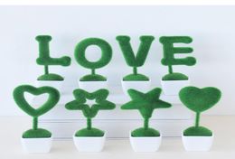 Love Heart Pot Plastic Plant Pot Artificial Plants Easter Bunny Rabbit Pot Valentine Room Decoration Office Table Decoration Gifts9075752