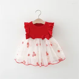 Girl Dresses (0-3 Years Old) Baby Cotton Flower Embroidered Princess Dress Girl'S First Birthday
