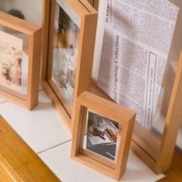 Frames Modern Diy Picture Frame Wood Design Double Po Creative Posters Portaretratos De Fotos Wedding Decororation