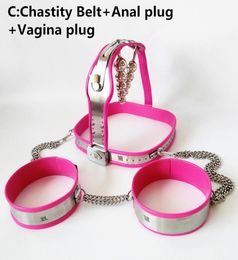 Belt with Thigh Ring Anal Pussy Plug Stainless Steel BDSM Bondage Restraints Lingerie SM Sex Games Toys for Women G7-5-78204167