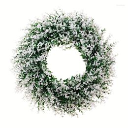 Decorative Flowers Spring Wreath For Front Door Window Wedding Party Indoor And Outdoor Decorations Artificial White Green Leaf