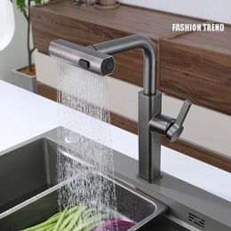 Kitchen Faucets Stainless Steel Gun Gray Cold And Dual-Use Pull Faucet Wash Basin Sink