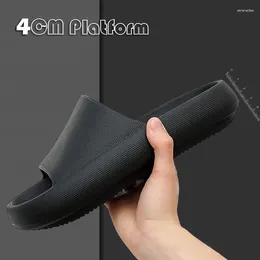 Slippers 4cm Platform Women Summer Non-slip Shoes Beach Sandals Slides Shower Slipper Soft Men Woman Bathroom