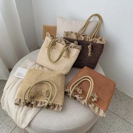 Shoulder Bags All-match Retro Ladies Handbags Straw Woven Linen Beach Large Color Matching