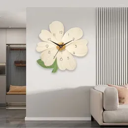 Wall Clocks Creative Living Room Decorative White Clock Mute Modern Fashion Flower Quartz Mounted Home Decorations
