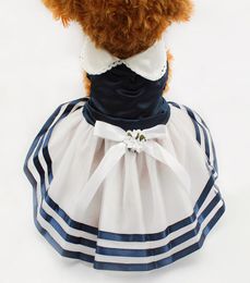 armipet Tutu Lace Sailor Dog Dresses Stripes Skirt For Dogs Dress 6071012 Pet Princess Clothing Whole8377344