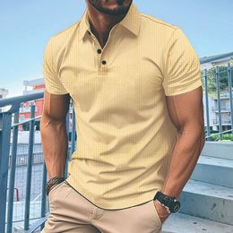 polo Shirts for Men Casual Solid Colour Slim Fit Newly designed High quality Golf Polo shirt short sleeve Cotton Lapel Collar Business Popular Male Tops T-shirt