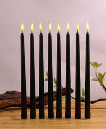 Candles Pack Of 6 Black LED Birthday CandlesYellowWarm White Plastic Flameless Flickering Battery Operated Halloween5859318