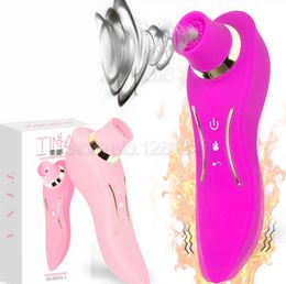 Heating 12 Suction 24 Vibration Nipple Sucker Clit Pussy Pump Female G spot Vibrators Clitoris Stimulator Oral Sex Toy For Women S4692153