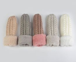 Knitted Woolen Mittens Good Quality Soft Warm Winter Women Gloves Pure 5 Colors Whole3005441