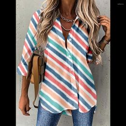 Women's Blouses Spring Fashion Stripe Shirts Women Classic Blouse Oversized Cardigan Casual Trend Street Tops Long Sleeve Elegant Blusa