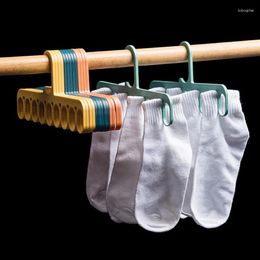 Hangers 9-Hole Multifunctional Storage Rack Household Magic Socks Racks For Wardrobe Balcony Windproof Clothes Hanger Coat Scarf Bra