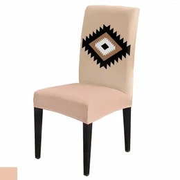 Chair Covers Bohemian Aztec Brown Dining Spandex Stretch Seat Cover For Wedding Kitchen Banquet Party Case