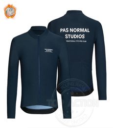 2022 Blue PNS Cycling Clothing Men039s Winter Thermal Fleece Pas Normal Studios Long Sleeve Cycling Jersey Ropa Ciclismo 2202264024424