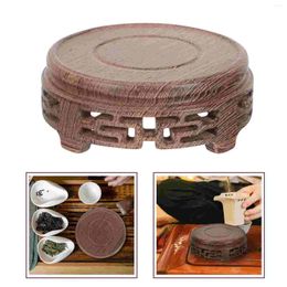 Teaware Sets Teapot Base Wood Vase Holder Indoor Stand Bonsai Flowerpot Wooden Display Decor