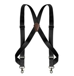 Heavy Duty Trucker Suspenders for Men Work 25cm Wide XBack with 2 Side Clips Hooks Adjustable Elastic Big Tall Trouser Braces 221015800