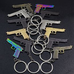 High quality mini metal pistol keychain pendant simulation model gun keychain Ornaments