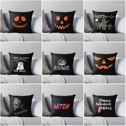 Pillow Decorative Home Case Covers 60x60cm Modern Living Room Sofa House Bed Halloween Black Pumpkin 45 Fall 50