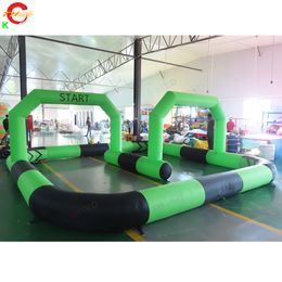 wholesale 15mLx8mWx2mH (50x26x6.5ft) Outdoor Activities Free Air Shipping Outdoor Sports Inflatable Bumper Cars Race Track gokart Arena