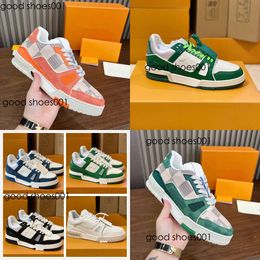 of out office sneaker designer trainers shoes Leather white green Red blue Letter Overlays Original edition fice