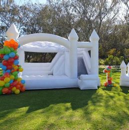 White jumper Inflatable Wedding Bounce Castle With slide Jumping Bed Bouncy castle bouncer House For Fun