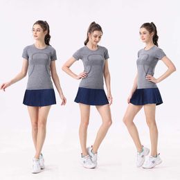 Speed Swift Sports Tennis Skirt Womens Anti Glare Fitn Short Fake Two Piece Yoga Shorts Quick Drying Pleats