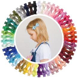 Baby Hair Clips 54 Colors in Pairs Baby Girls Fully Lined Baby Bows Hair Pins Tiny 2'' Hair Bows Alligator Clips for Girls Infants Toddlers