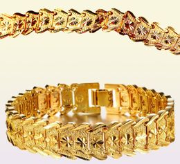 Personality Charm Bracelets 18K Gold Wheat Wrist Link Chain Bangles sumptuous Punk Jewelry For Men Women Cuban Bracelet Accessorie2913898