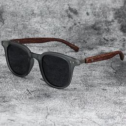 Sunglasses 2024 Anti-UV Glasses Cycling Outdoor Street Pography Women's And Men's Fashion Retro Wood Grain Polarized